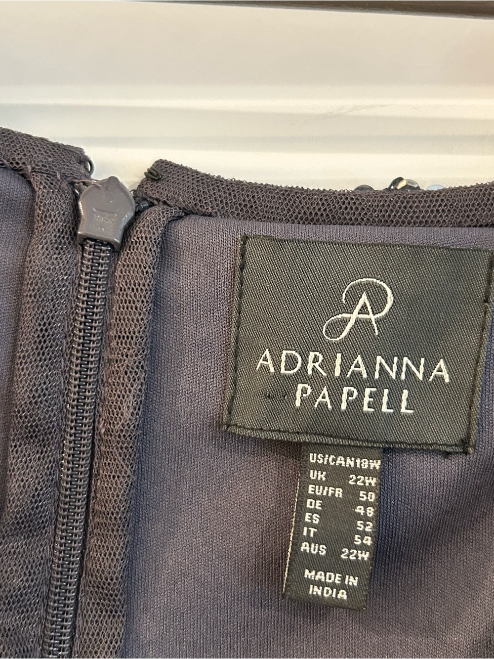 Adrianna Papell Mother of the Groom Bride Embellished Gown Gray Silver Size 18W - Picture 9 of 16